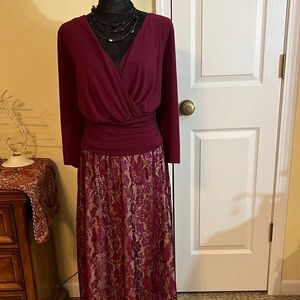 Elegant Burgundy Lace Skirt part on the dress